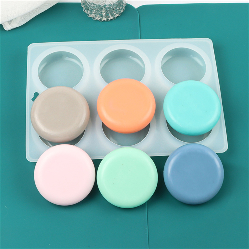 Soap Making Kit For Beginners - 6 Löcher runde ovale Silikon-Seifenformen DIY