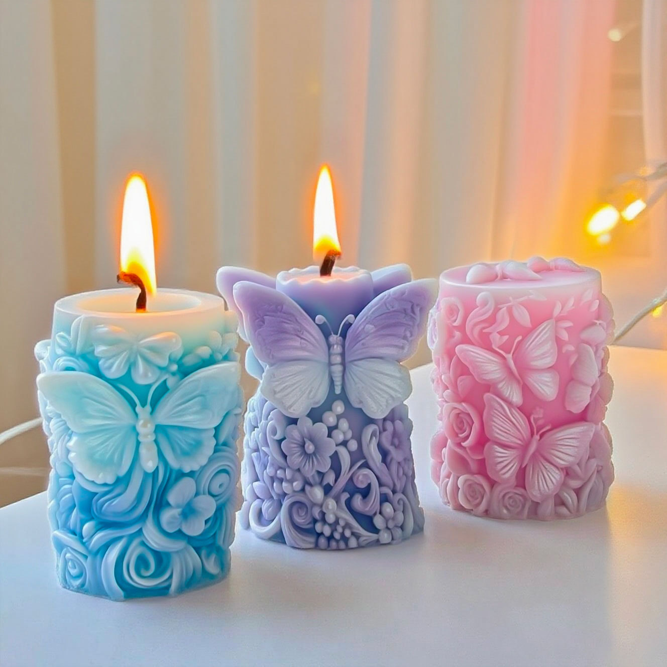 Soap Making Instructions - 3D Schmetterling Blumen Relief Zylinder Kerze